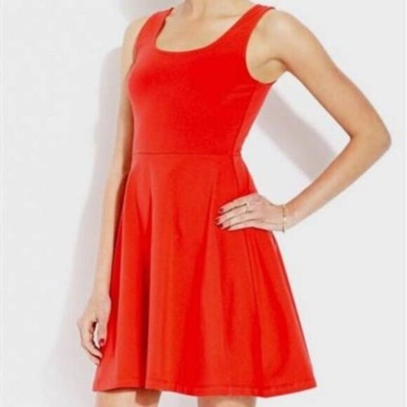 Forever 21 Sleeveless Skater Dress Red Open Back - Picture 1 of 10